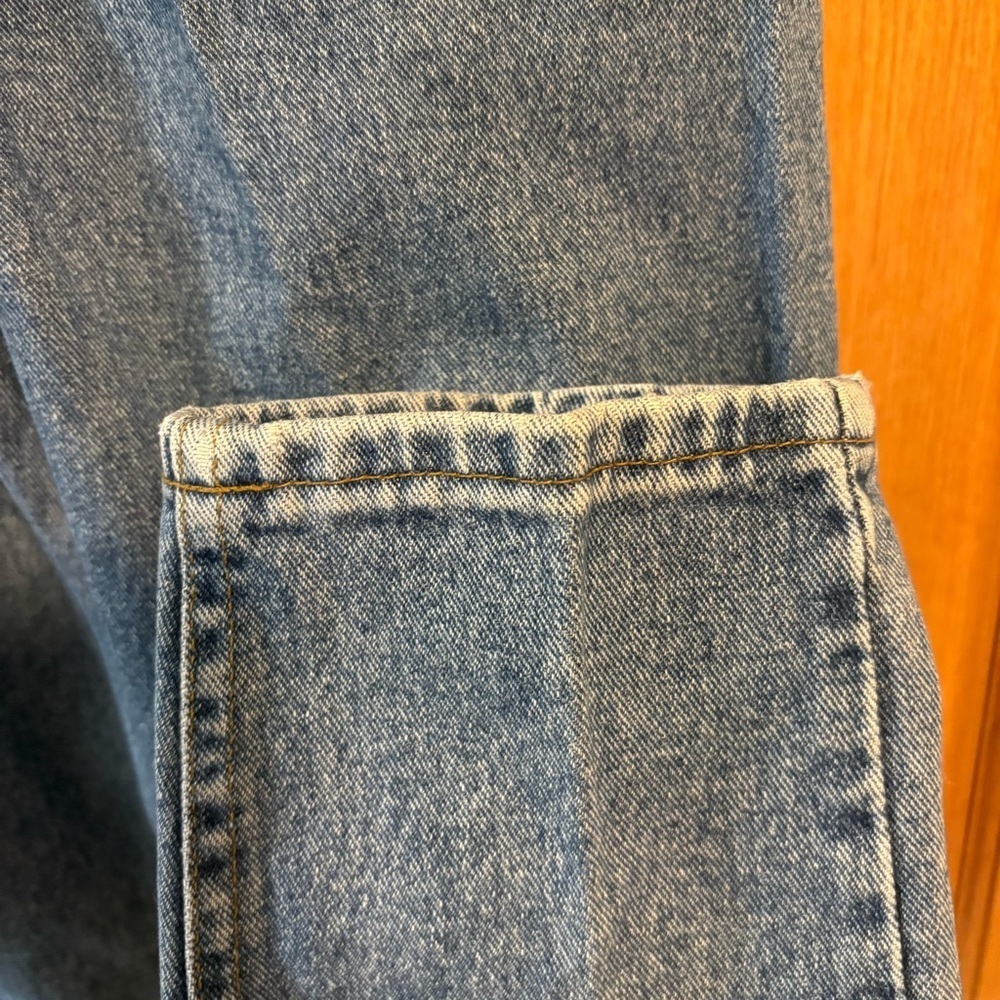Vintage Lee Jeans Women's 26X29 7 Med Blue Tab Denim Union Stamp Made USA 1980s - Picture 8 of 11